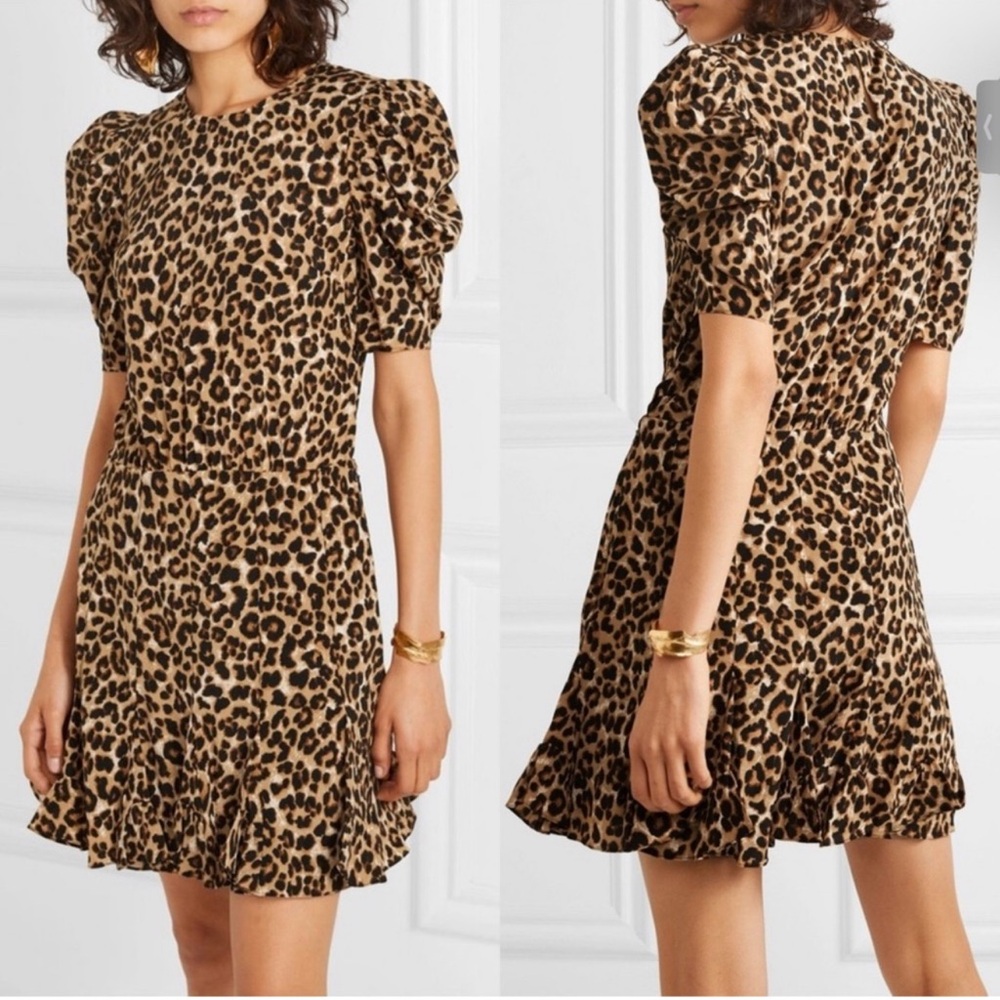 Veronica Beard Tan Brown Ruffled Mini Dress